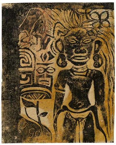 ताहितियन आइडल, द देवी हिना, 1894-95 द्वारा पॉल गाउगिन