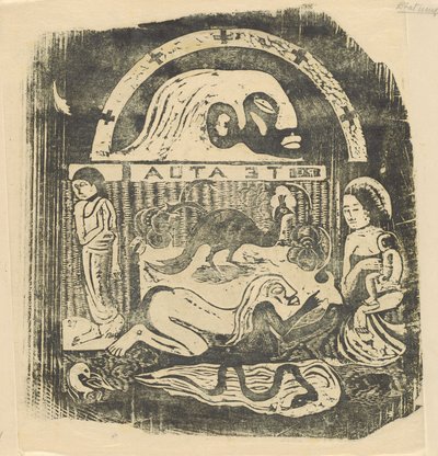 ते अतुआ द गॉड्स स्मॉल प्लेट [रेक्टो], 1895 में या उसके बाद। द्वारा पॉल गाउगिन