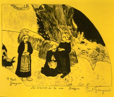 द ड्रामा ऑफ़ द सी, ब्रिटनी, वोल्पिनी सुइट से: डेसिन्स लिथोग्राफ़िक्स, 1889., 1889। द्वारा पॉल गाउगिन