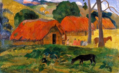 द थ्री हट्स, ताहिती द्वारा Paul Gauguin