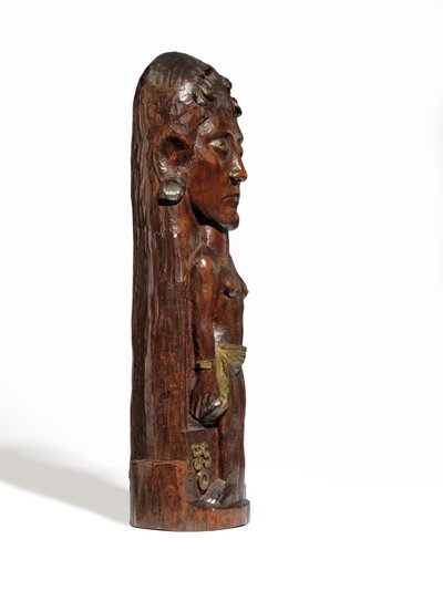 थेरेस, c.1902-3 (नक्काशीदार मेरो लकड़ी, गिल्डिंग और तांबे की कील) (2835560-1 भी देखें) द्वारा पॉल गाउगिन