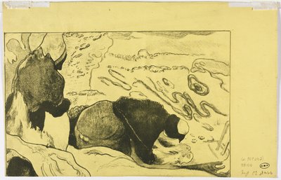 वोल्पीनी सूट: महिलाओं के कपड़े धोने का छद्म, 1893-94। द्वारा पॉल गाउगिन