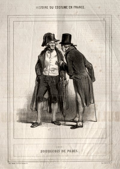 फ्रांस में पोशाक का इतिहास: बुर्जुआ डे पेरिस, 1843। द्वारा पॉल गवरानी