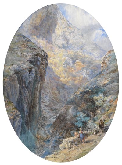 अमाल्फी के पास, द वैली ऑफ द मिल्स, 1864 (wc बॉडीकोल के साथ ऊंचा) द्वारा पॉल जैकब नैफ्टल