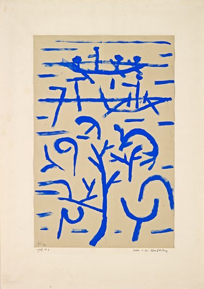 बाढ़ में नावें नाव में, 1937 में। द्वारा Paul Klee