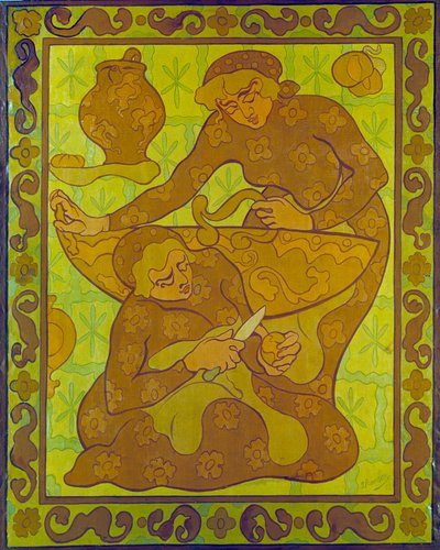 पॉल रैनसन द्वारा एप्पल पीलर टेपेस्ट्री (1864-1909) 20वीं सदी का निजी संग्रह द्वारा पॉल एली रैनसन