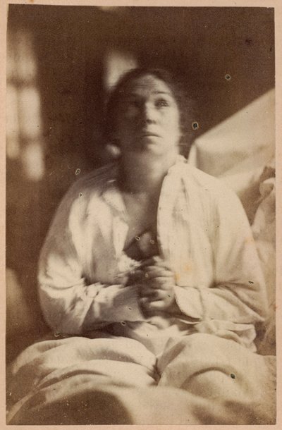 Bourneville et P. Regnard, प्लेट XXII, पेरिस, 1876 (एल्बम प्रिंट) द्वारा हिस्टेरिकल मिर्गी, दौरा, टर्मिनल चरण, परमानंद, &39;आइकोनोग्राफ़ी फ़ोटोग्राफ़िक डी ला सालपेट्री&39; से चित्र द्वारा पॉल रिगार्ड