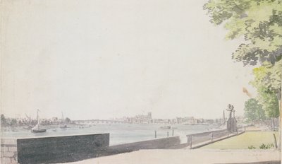 समरसेट हाउस गार्डन से देखें, वेस्टमिंस्टर ब्रिज, 1756 की ओर द्वारा पॉल सैंडबी
