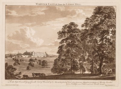 वार्विक कैसल के दृश्य: लॉज हिल से वारविक कैसल, 1776। द्वारा पॉल सैंडबी