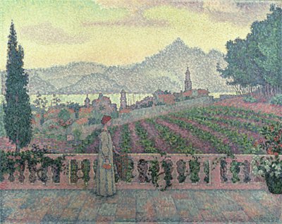 वूमन ऑन द टेरेस, 1898 द्वारा Paul Signac