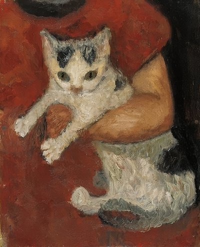 बच्चे की बांह में बिल्ली। 1903 के आसपास द्वारा Paula Modersohn Becker