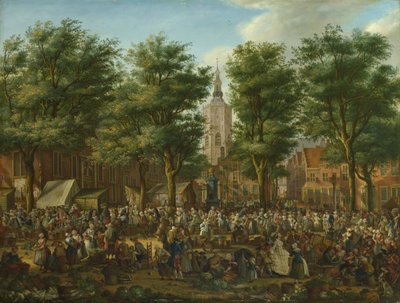 द हेग, 1760 में ग्रोट मार्कट द्वारा पॉलस कॉन्स्टेंटिज़न ला फ़ार्ग