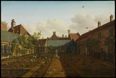 हेग, 1775 में एक टाउन हाउस गार्डन का दृश्य द्वारा Paulus Constantijn la Fargue