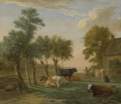 एक खेत के पास एक घास के मैदान में, 1653 द्वारा Paulus Potter