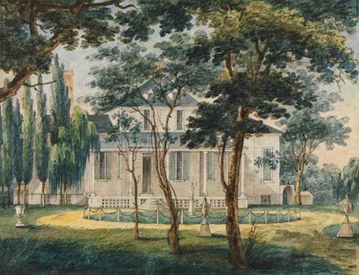 ए कंट्री रेजिडेंस, संभवतः मॉरिसविले में जनरल मोरो का कंट्री हाउस..., 1811-सीए। 1813. द्वारा पावेल पेट्रोविक स्विनिन