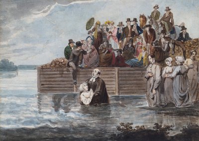 एक तूफान के दौरान एक फ़िलाडेल्फ़िया ऐनाबैपटिस्ट निमज्जन, 1811-सी.ए. 1813. द्वारा पावेल पेट्रोविक स्विनिन