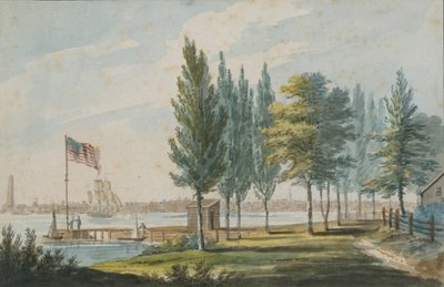 डेलावेयर नदी के उस पार से फिलाडेल्फिया, 1811-सीए। 1813. द्वारा पावेल पेट्रोविक स्विनिन