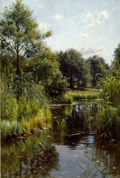 झील में नरकट द्वारा Peder Monsted