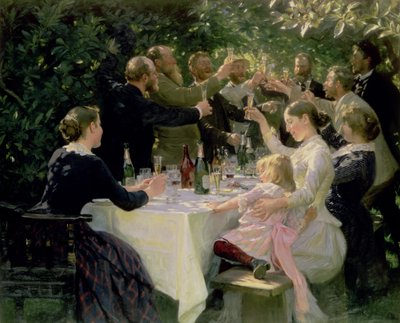 हिप हिप हुर्रे! 1888 में स्केजेन में कलाकारों की पार्टी द्वारा Peder Severin Krøyer
