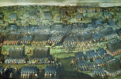 7-8 नवंबर 1620 को प्राग के पास व्हाइट माउंटेन की लड़ाई, पीटर स्नेयर्स (1592-1667) की पेंटिंग, रोम के सांता मारिया डेला विटोरिया में संरक्षित है। विवरण। तीस साल का युद्ध, चेक गणराज्य द्वारा पेटर स्नेयर्स