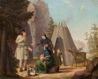 लैपोनियन की वेशभूषा, c.1800 (कैनवास पर तेल) द्वारा पीहर हिलस्ट्र्राम