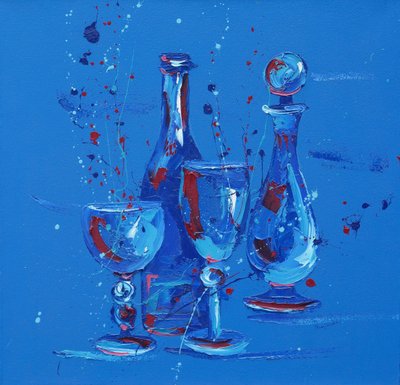 स्टिल लाइफ इन ब्लू, 2005 (कैनवास पर तेल) द्वारा पेनी वार्डन
