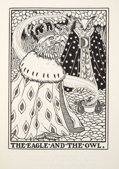 ईगल और उल्लू, फॉनटेन फेबल्स, पब से। 1905 द्वारा Percy J. Billingshurst