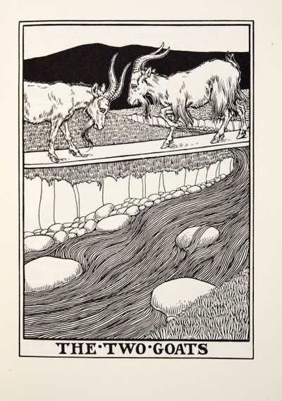 Fontaine Fables, पब से दो बकरियों,। 1905 द्वारा पर्सी जे बिलिंग्सहर्स्ट