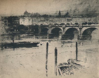 वाटरलू ब्रिज, 1927। द्वारा पर्सी रॉबर्टसन