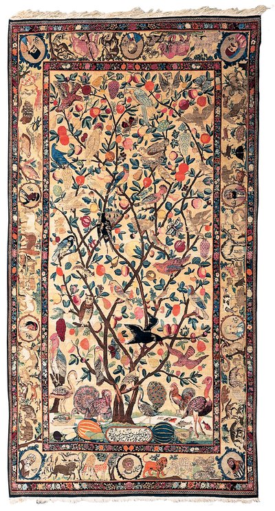 एक बढ़िया किरन गलीचा, 1898-99 द्वारा फारसी स्कूल