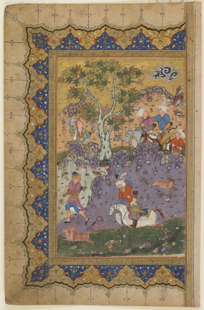 एक राजकुमार शिकार, c.1600 द्वारा फारसी स्कूल