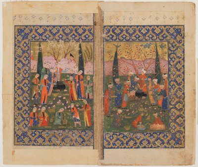 अज्ञात पाठ से फोलियो; श्लोक: सुलेमान सरगर्म, शिराज, ईरान, सी। 1560-70 द्वारा फारसी स्कूल