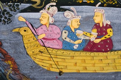 शिकार दृश्य (कागज पर अपारदर्शी wc) (272918 का विस्तार) द्वारा फारसी स्कूल