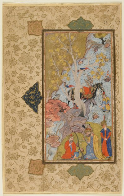 इस्कंदर एक हरमीत, शिराज, ईरान, c.1580-1600 (अपारदर्शी जल रंग, स्याही और कागज पर सोना) का दौरा द्वारा फारसी स्कूल