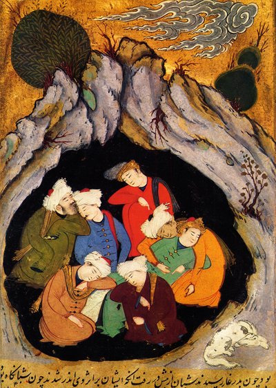 जैकबस (जेम्स) डी वोरागिन (1228-1298) द्वारा "द गोल्डन लेजेंड" से "द स्लीपिंग सेवन ऑफ इफिसुस""। XVI सदी की ज़िलोग्राफी। 16 वीं शताब्दी की पांडुलिपि "भविष्यद्वक्ताओं का इतिहास", लगभग 1550 की फारसी लघु द्वारा फारसी स्कूल