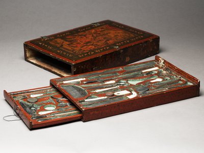 पवित्र परिवार को दर्शाने वाला टूल किट, c.1830 (मिश्रित मीडिया) द्वारा फारसी स्कूल
