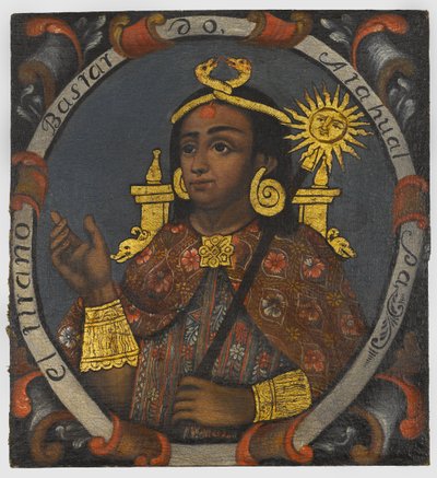 अथाहल्पा (c.1502-33) 14 वीं और अंतिम इंका किंग, 18 वीं शताब्दी के मध्य में द्वारा पेरुवियन स्कूल