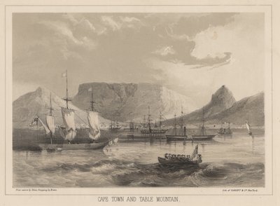 केप टाउन और टेबल माउंटेन, सारोनी und कंपनी द्वारा लिथो, 1855 (क्रोमोलिथो) द्वारा पीटर बर्नहार्ड विल्हेम हेन