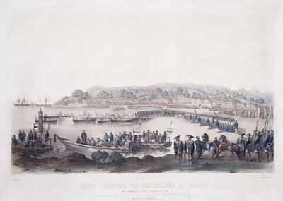 14 जुलाई 1853 को गोर-हमा में जापान में अमेरिकियों की पहली लैंडिंग द्वारा पीटर बर्नहार्ड विल्हेम हेन