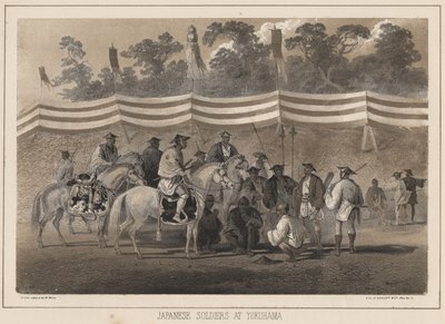 योकाहामा में जापानी सैनिक, सारोनी und कंपनी द्वारा लिथो, 1855 (क्रोमोलिथो) द्वारा पीटर बर्नहार्ड विल्हेम हेन
