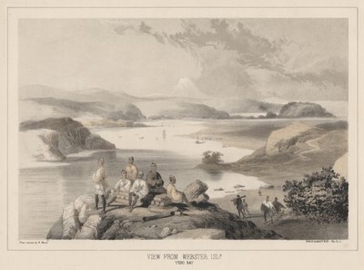 वेबस्टर द्वीप, येदो बे, लिथो से सारोनी und कंपनी, 1855 (क्रोमोलिथो) से देखें द्वारा पीटर बर्नहार्ड विल्हेम हेन
