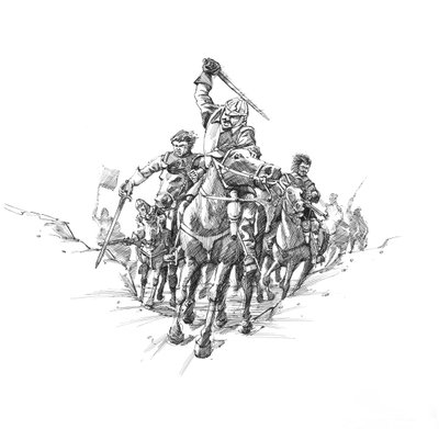 स्कॉटिश घुड़सवार सेना, न्यूबर्न फोर्ड की लड़ाई, 1640 द्वारा पीटर डुन्नो