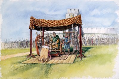 विलियम द कॉन्करर एट ओल्ड सरुम, 1086, c1990-2010 द्वारा पीटर डुन्नो