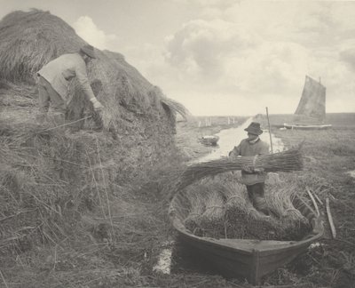 रिकिंग द रीड, 1886। निर्माता: डॉ पीटर हेनरी इमर्सन, थॉमस फ्रेडरिक गुडॉल। द्वारा पीटर हेनरी इमर्सन, थॉमस फ्रेडरिक गुडाल