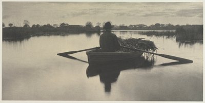 नोरफोक ब्रोड्स, 1886, प्लेट XXI, 1886 पर रोइंग होम द शूफ-स्टफ फ्रॉम लाइफ़ एंड लैंडस्केप। द्वारा पीटर हेनरी इमर्सन