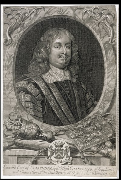 एडवर्ड हाइड, क्लेरेंडन का पहला अर्ल (1609-74), एम। बर्ग द्वारा उकेरा गया द्वारा पीटर लिली