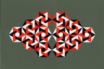 हेक्साग्राम्स, 2009 (कैनवास पर एक्रिलिक) द्वारा Peter McClure