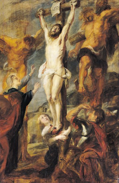 दो चोरों के बीच क्राइस्ट, c.1635 द्वारा Peter Paul Rubens
