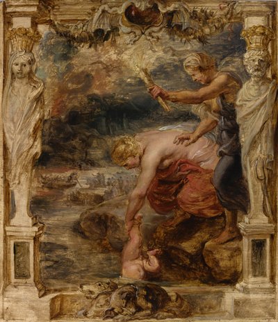 Thetis नदी में स्टॉप्स में शिशु एच्लीस को डुबोते हुए, c.1635। द्वारा पीटर पॉल रूबेन्स