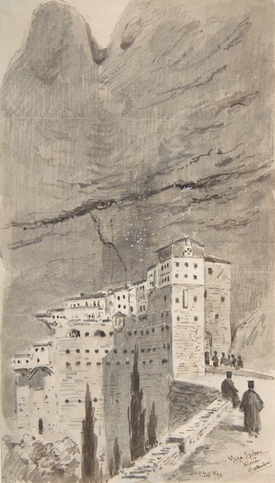 मेगा स्पिलियन, ग्रीस का मठ, 1896। द्वारा पीटर टॉफ्ट